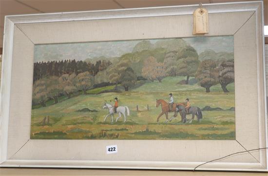 Colleen Gryspeerdt, oil on board, Sandhurst Hill, 29 x 59cm